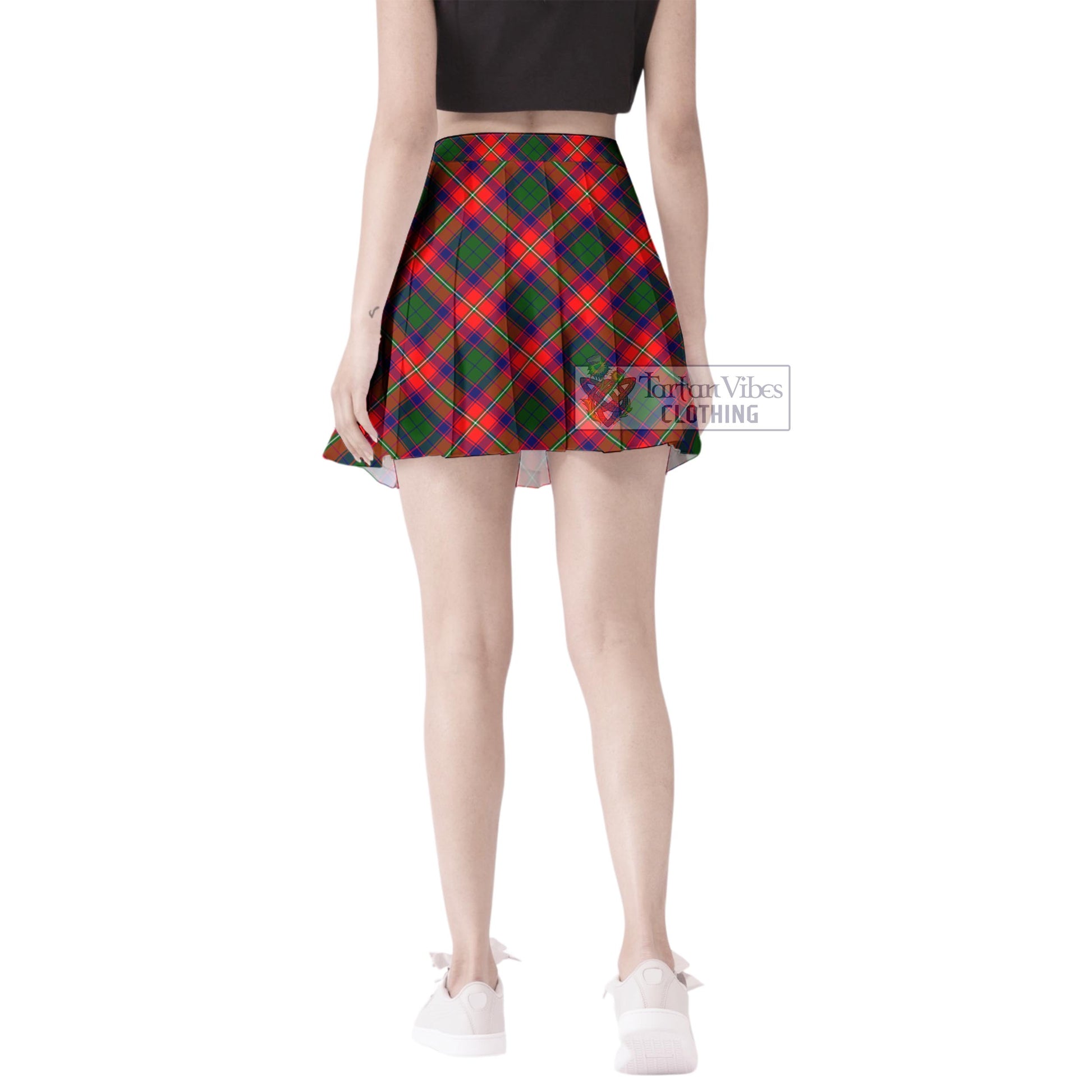 Hopkirk Tartan Women's Plated Mini Skirt Cross Style - Tartan Vibes Clothing