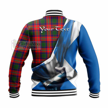 Hopkirk Tartan Baseball Jacket with Family Crest Scotland Patriotic Style - Tartan Vibes Clothing