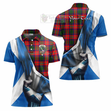 Hopkirk Tartan Women's Polo Shirt with Family Crest Scotland Patriotic Style - Tartan Vibes Clothing