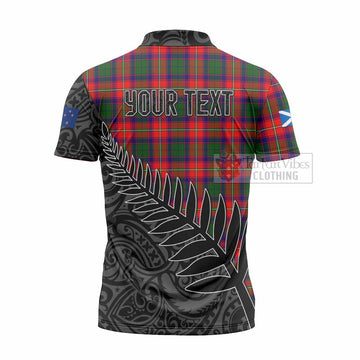 Hopkirk Crest Tartan Zipper Polo Shirt with New Zealand Silver Fern Half Style - Tartan Vibes Clothing