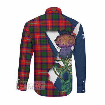 Tartan Vibes Clothing Hopkirk Tartan Family Crest Long Sleeve Button Shirt Scottish Thistle Celtic Inspired