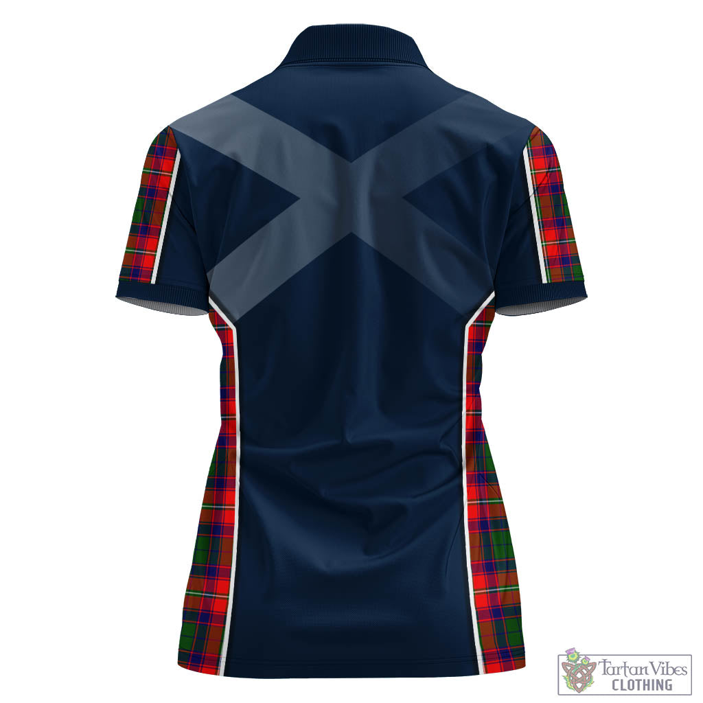 Tartan Vibes Clothing Hopkirk Tartan Women's Polo Shirt with Family Crest and Lion Rampant Vibes Sport Style