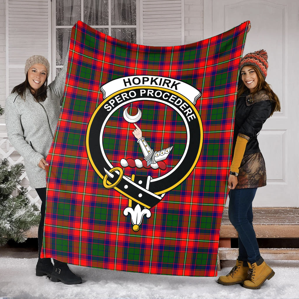 Hopkirk Tartan Blanket with Family Crest - Tartan Vibes Clothing
