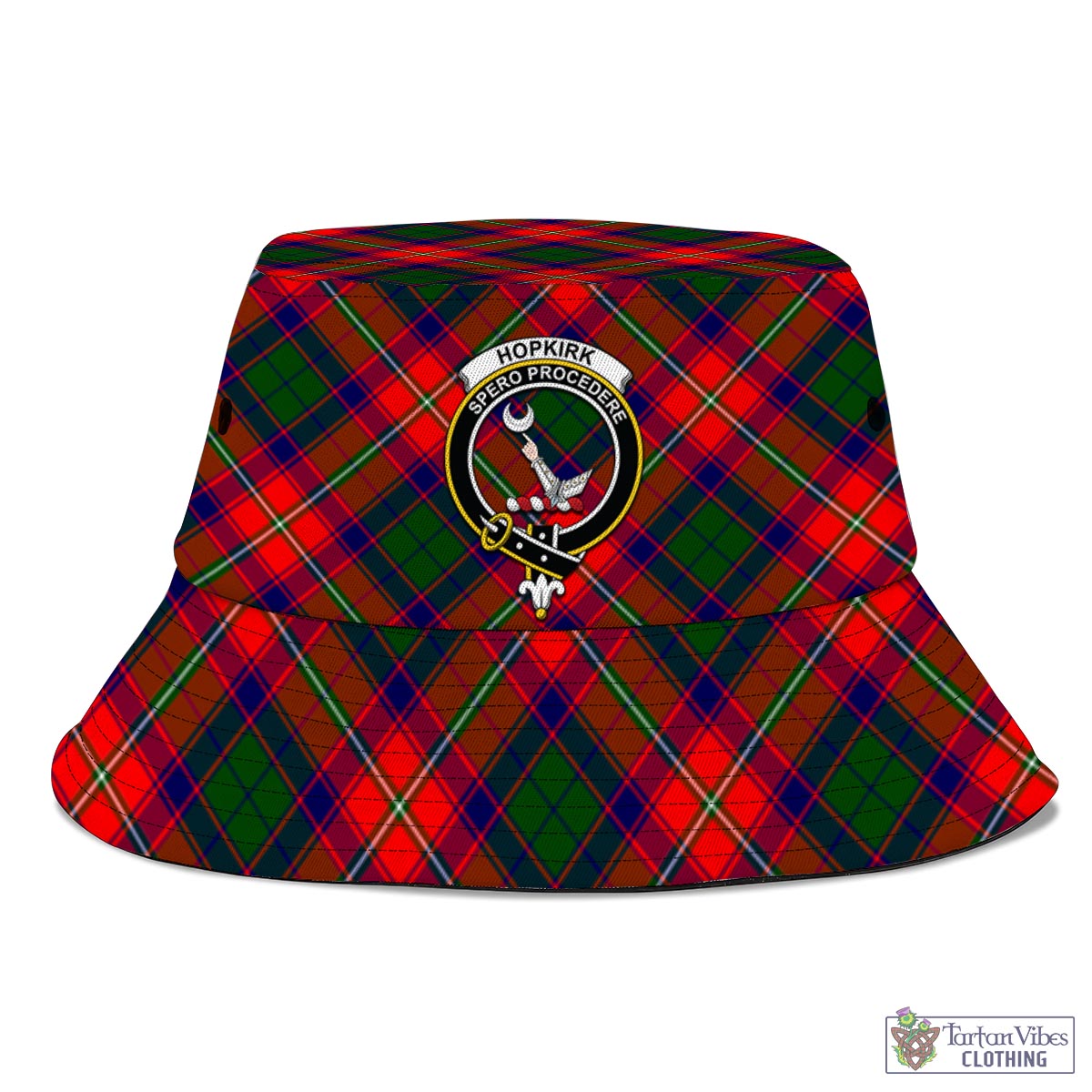 Hopkirk Tartan Bucket Hat with Family Crest - Tartan Vibes Clothing