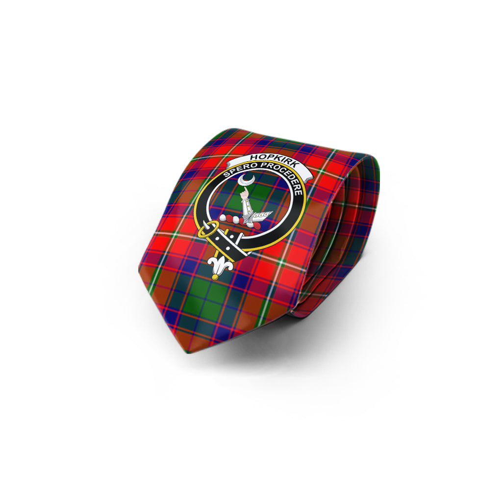 Hopkirk Tartan Classic Necktie with Family Crest - Tartan Vibes Clothing