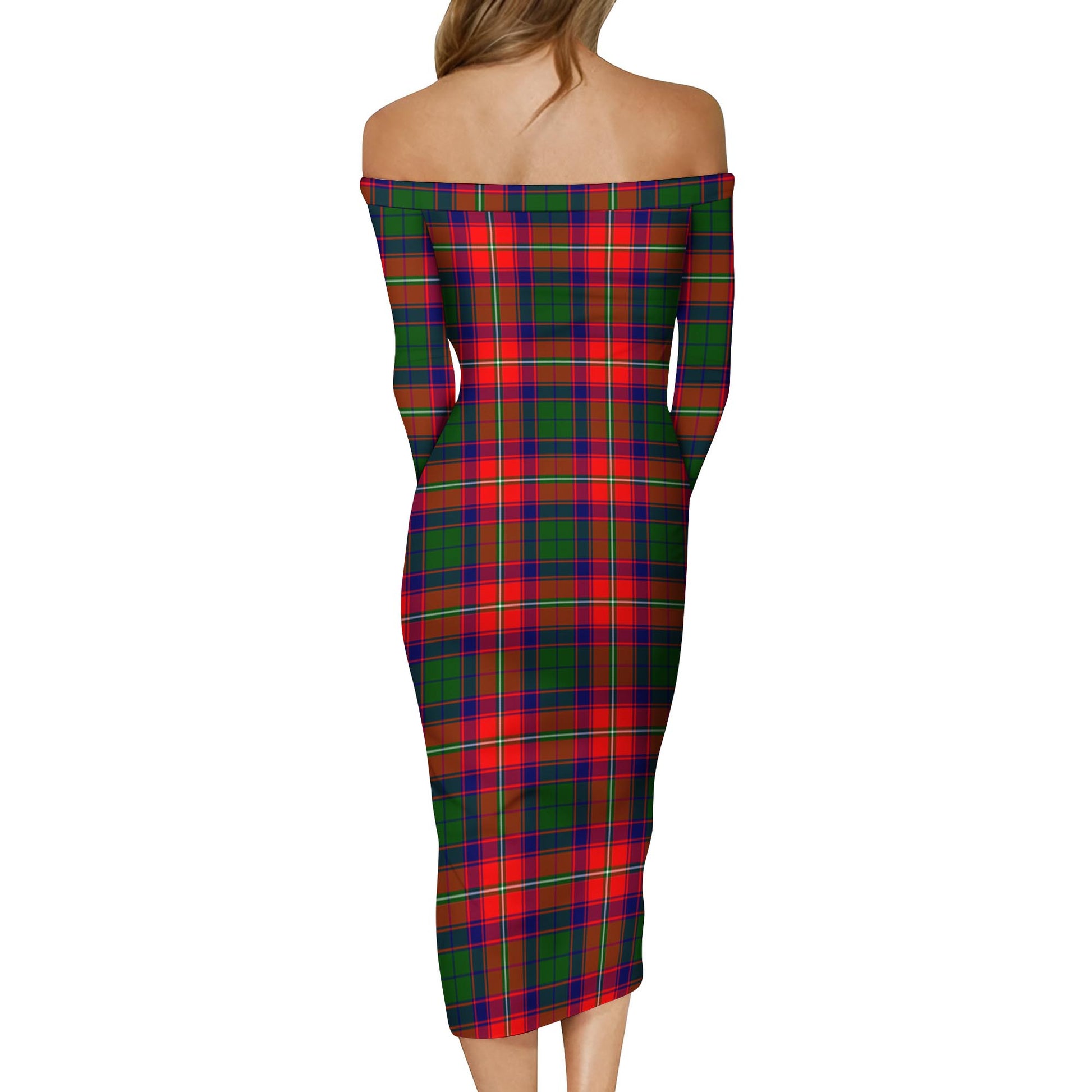 Hopkirk Tartan Off Shoulder Lady Dress - Tartan Vibes Clothing