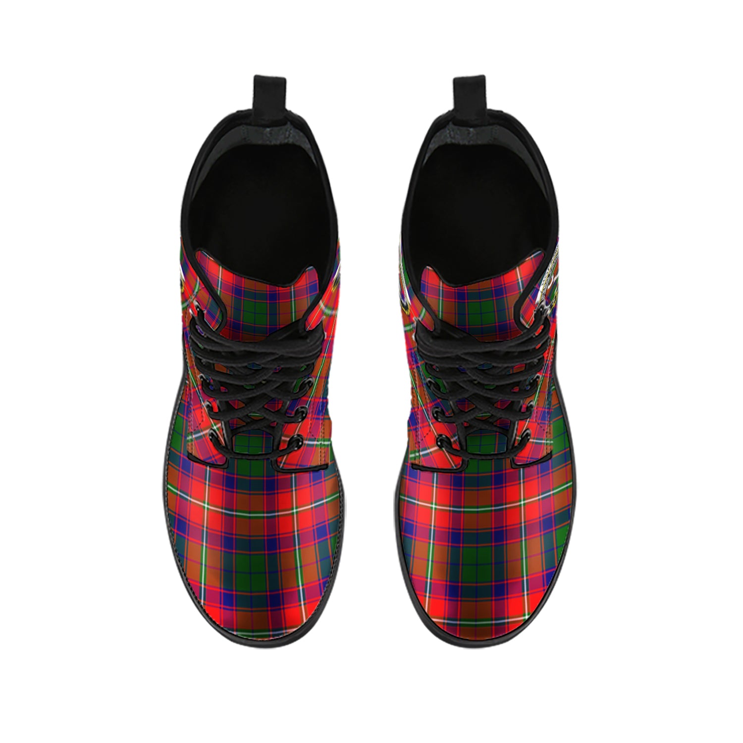Hopkirk Tartan Leather Boots with Family Crest - Tartan Vibes Clothing