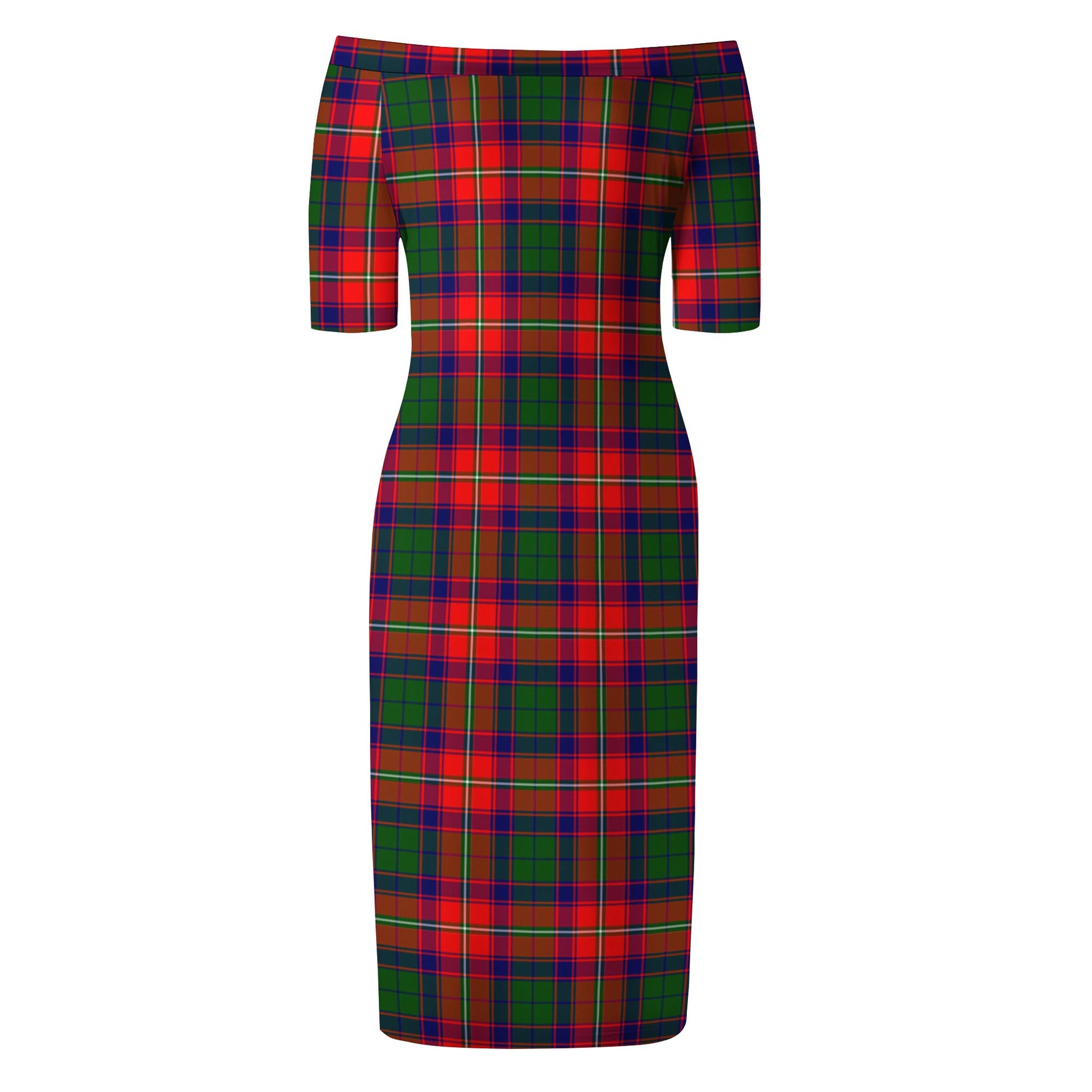 Hopkirk Tartan Off Shoulder Lady Dress - Tartan Vibes Clothing