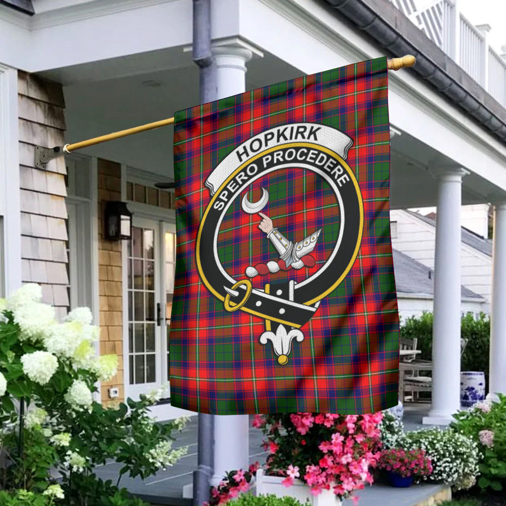 Hopkirk Tartan Flag with Family Crest - Tartan Vibes Clothing
