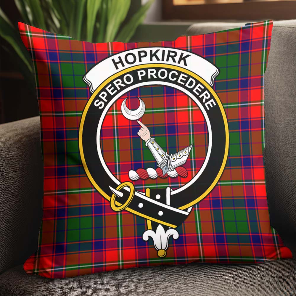 Hopkirk Tartan Pillow Cover with Family Crest - Tartan Vibes Clothing