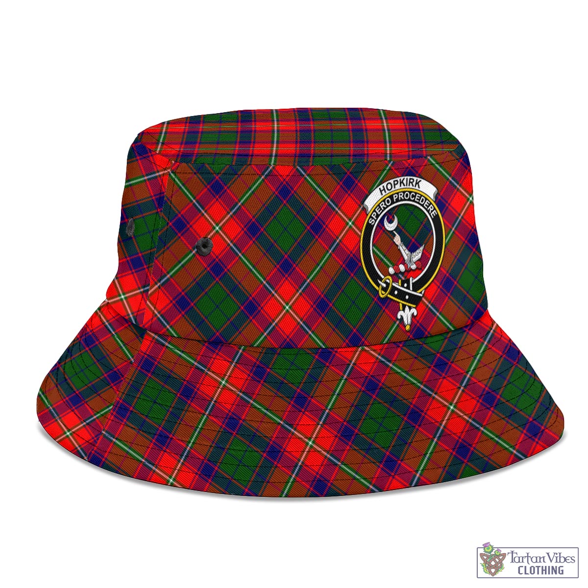 Hopkirk Tartan Bucket Hat with Family Crest - Tartan Vibes Clothing