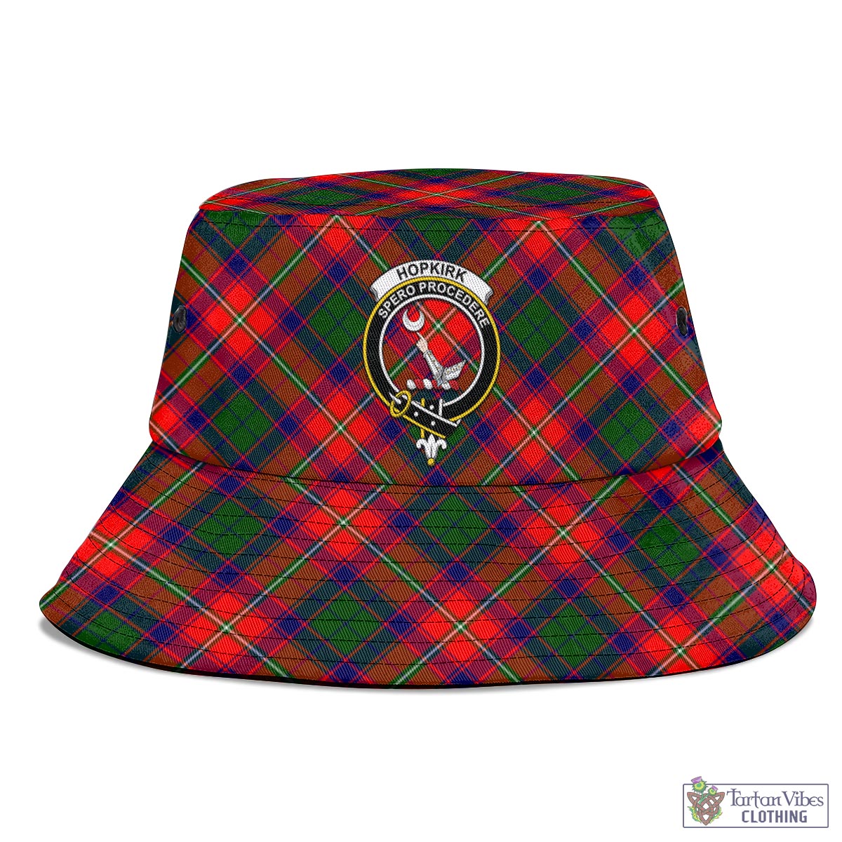 Hopkirk Tartan Bucket Hat with Family Crest - Tartan Vibes Clothing
