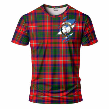 Hopkirk Clan Crest In Me Tartan T-Shirt Scotland Flag Style