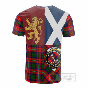 Hopkirk Crest Tartan Cotton T-shirt with Lion Rampant Saltire Style