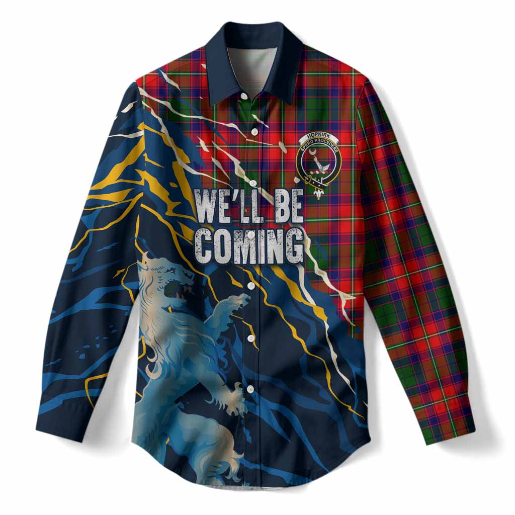 Hopkirk Scotland Tartan Women Casual Shirt WC2026 Football - We'll Be Coming