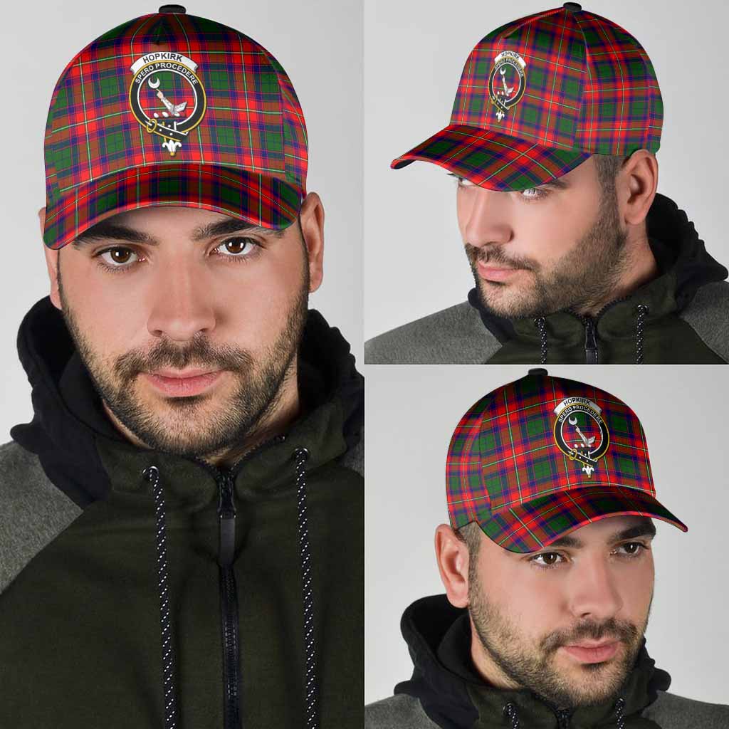 Hopkirk Tartan Classic Cap with Family Crest