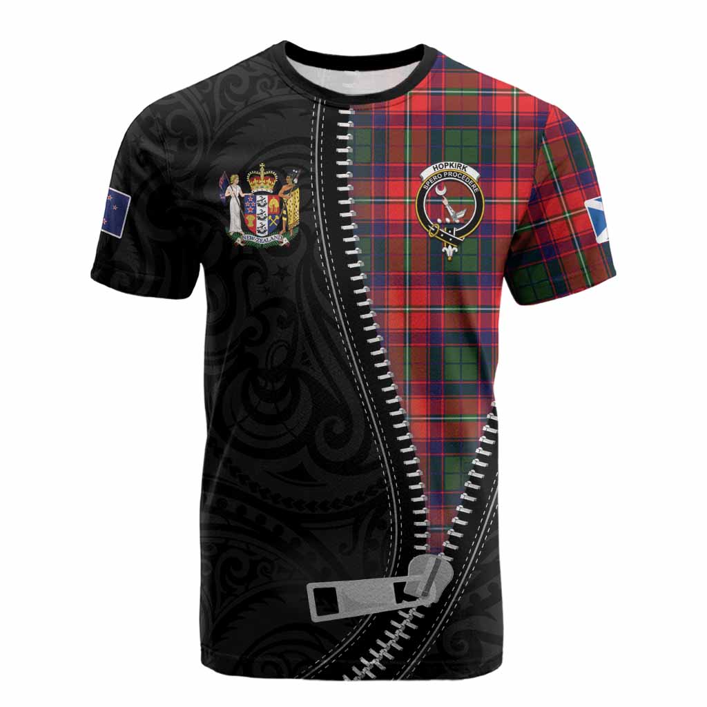 Hopkirk Tartan Cotton T-shirt New Zealand Pattern Unique Zipper Stylized