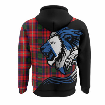 Hopkirk Tartan Crest Hoodie Scottish Golden Lions Wave Flow