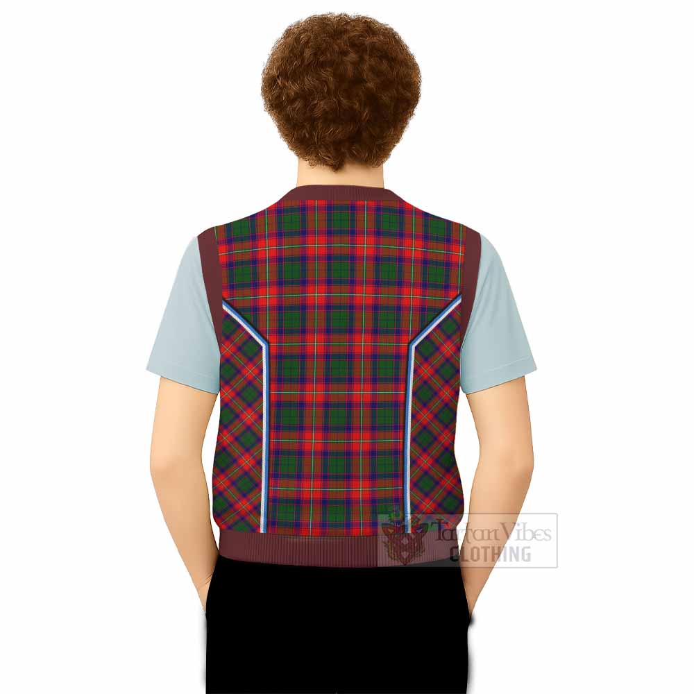 Hopkirk Tartan Crest Knitted V-Neck Vest Scotland Coat of Arm Flag Style - Tartan Vibes Clothing
