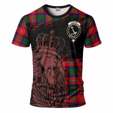 Hopkirk Tartan Crest T-Shirt Crowned Lion Heritage Style