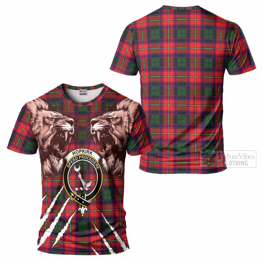 Hopkirk Tartan Crest T-Shirt Ferocious Lion Style