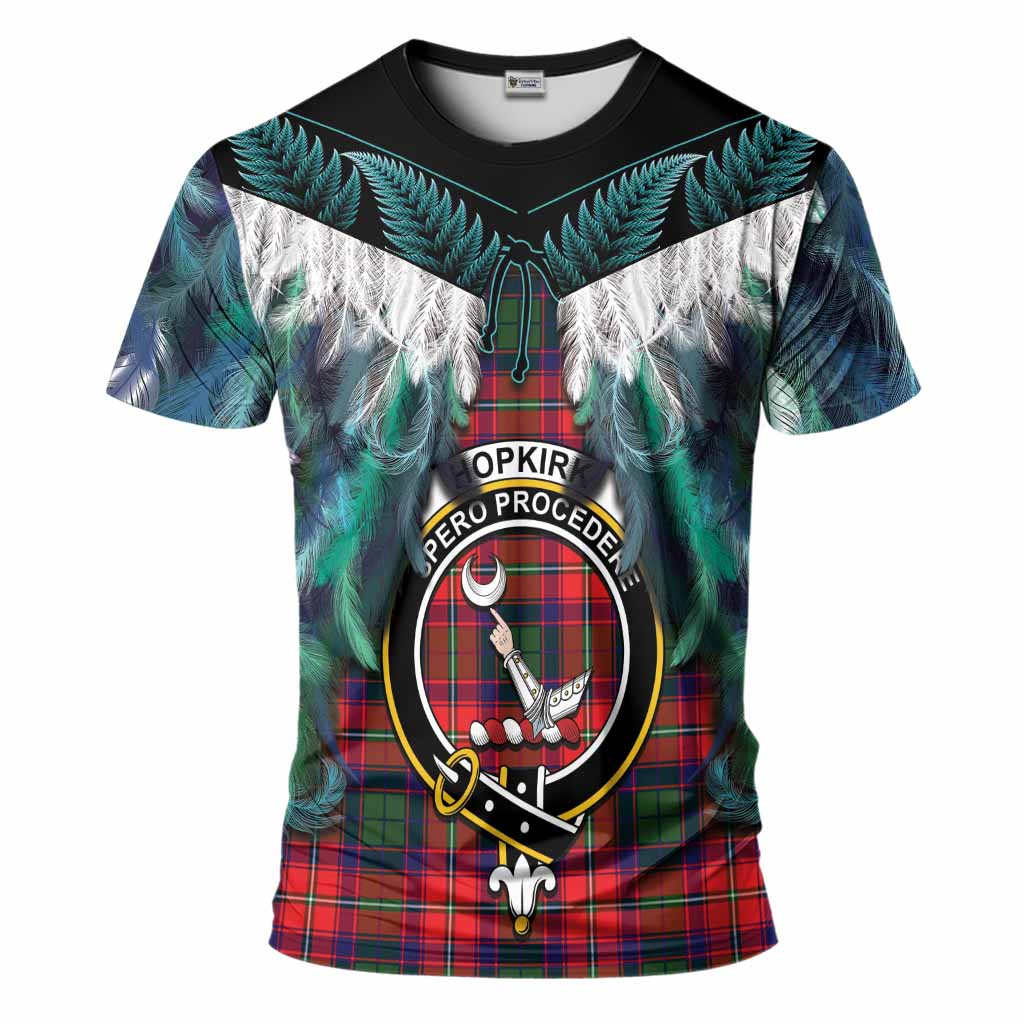 Hopkirk Tartan Crest T-Shirt New Zealand Maori Korowai Cloak