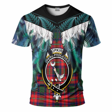 Hopkirk Tartan Crest T-Shirt New Zealand Maori Korowai Cloak