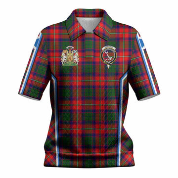 Hopkirk Tartan Crest Women’s Polo Sweater Top Scotland Coat of Arm Flag Style