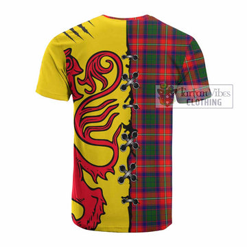 Hopkirk Tartan Family Crest Cotton T-shirt Lion Rampant Honor