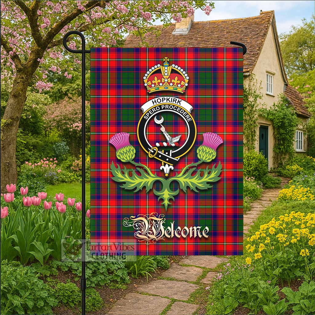 Hopkirk Tartan Family Crest Garden Flag Royal Thistle Welcome Style - Tartan Vibes Clothing