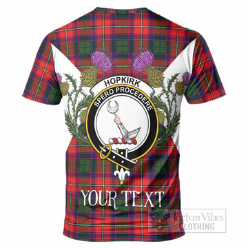 Hopkirk Tartan Family Crest T-Shirt Scottish Burns Night Thistle Floral