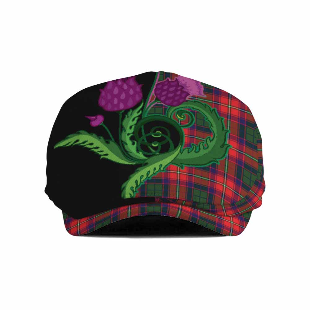 Hopkirk Tartan Flat Cap, Jeff Cap Traditional Scottish Thistle
