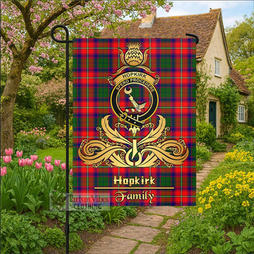 Hopkirk Tartan Garden Flag with Highland Thistle Cherish Family Crest Style - Tartan Vibes Clothing