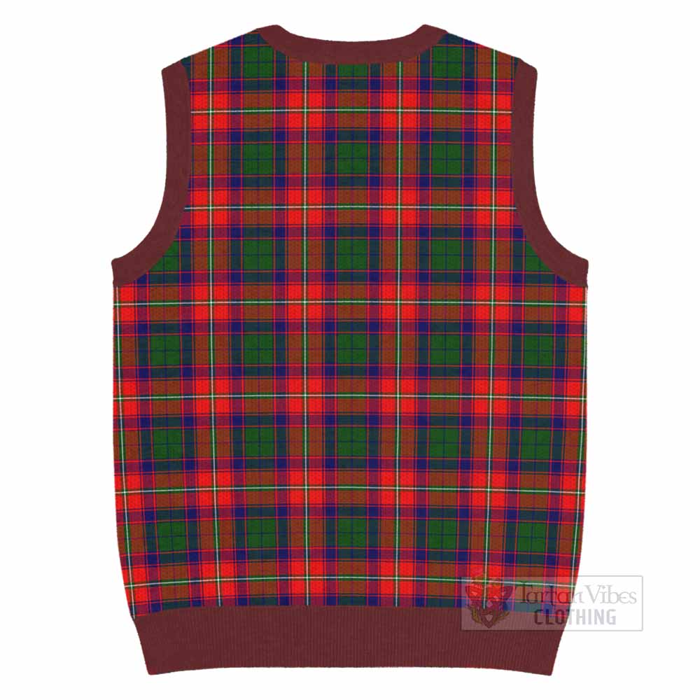 Hopkirk Tartan Knitted V-Neck Vest with Family Crest - Tartan Vibes Clothing