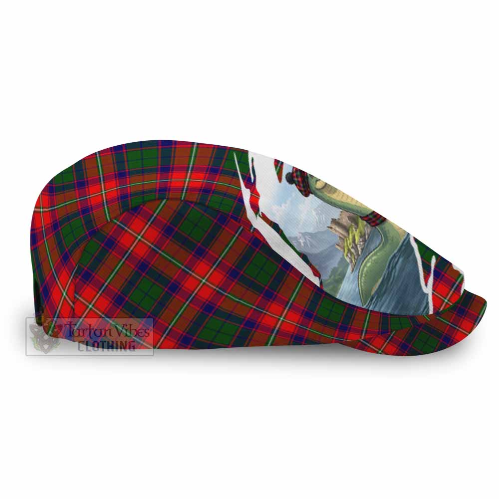 Hopkirk Tartan Loch Ness Monster Scottish Heritage Art Flat Cap, Jeff Cap