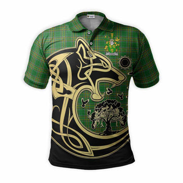 Horan Irish Tartan Polo Shirt with Coat of Arms Celtic Wolf Style
