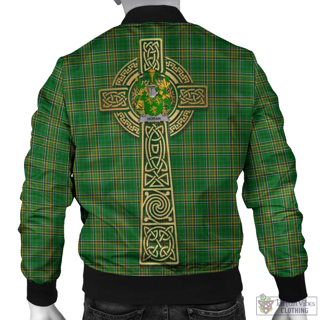 Tartan Vibes Clothing Horan Irish Clan Tartan Bomber Jacket with Coat of Arms Celtic Tree of Life Style