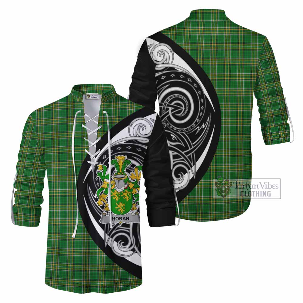 Tartan Vibes Clothing Horan Irish Clan Ghillie Kilt Shirt Celtic Circle Style