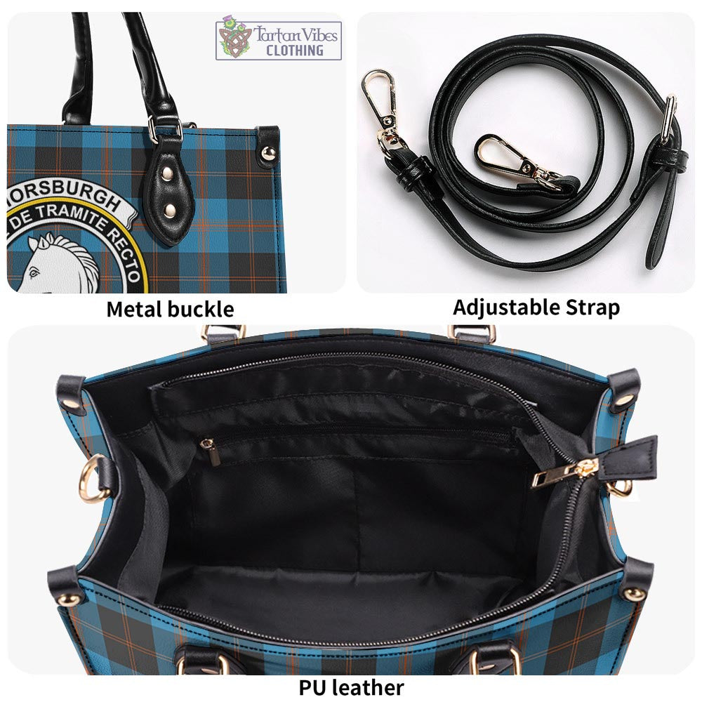 Horsburgh Tartan Luxury Leather Handbags with Family Crest - Tartan Vibes Clothing