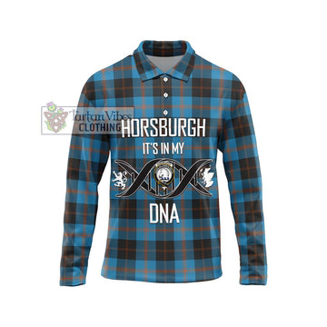 Horsburgh Tartan Long Sleeve Polo Shirt with Family Crest DNA In Me Style Unisex - Tartan Vibes Clothing