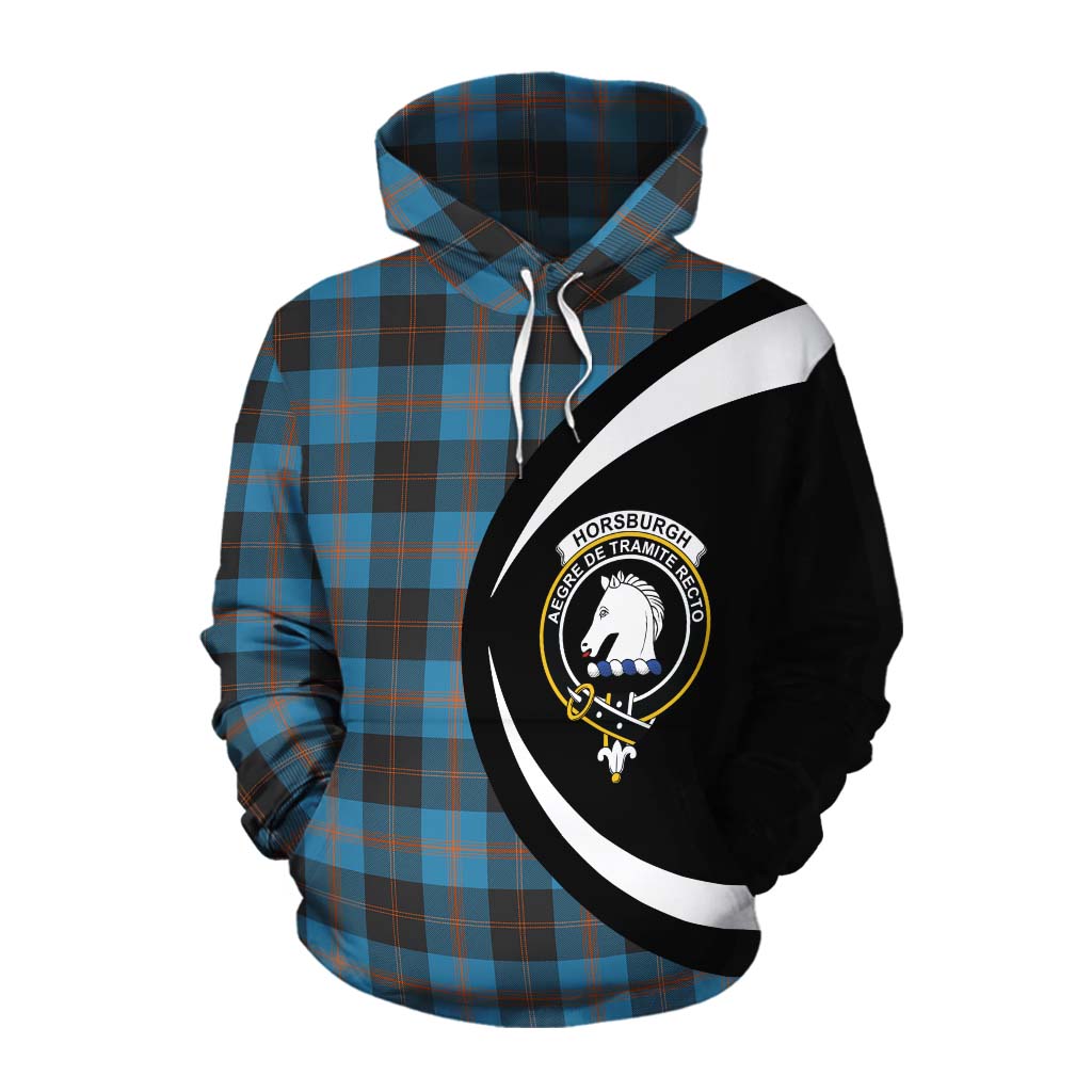 Horsburgh Tartan Cotton Hoodie with Family Crest Circle Style Pullover Hoodie XS - Tartan Vibes Clothing