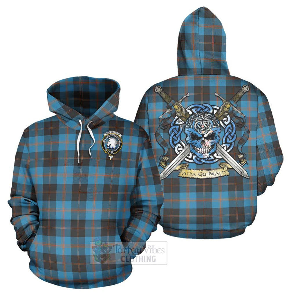 Horsburgh Tartan Hoodie with Family Crest Celtic Skull Style Zip Hoodie - Tartan Vibes Clothing