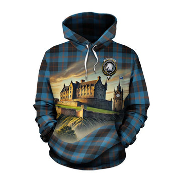 Horsburgh Tartan Family Crest Cotton Hoodie with Scottish Ancient Castle Style Pullover Hoodie XS - Tartan Vibes Clothing
