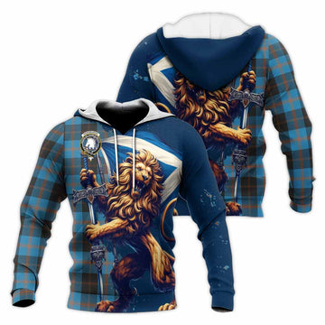Horsburgh Tartan Family Crest Knitted Hoodie with Scottish Majestic Lion Unisex Knitted Pullover Hoodie - Tartan Vibes Clothing