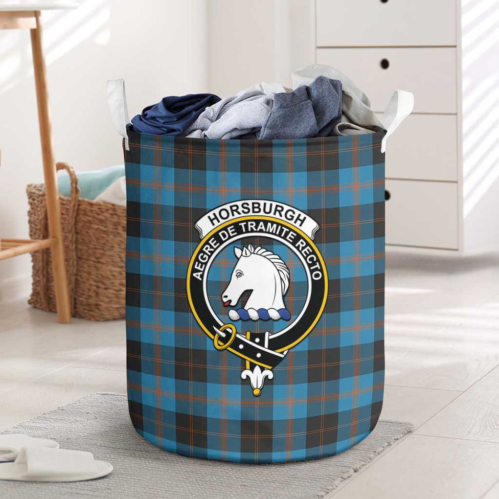 Beige Plaid Tartan Print Laundry Basket