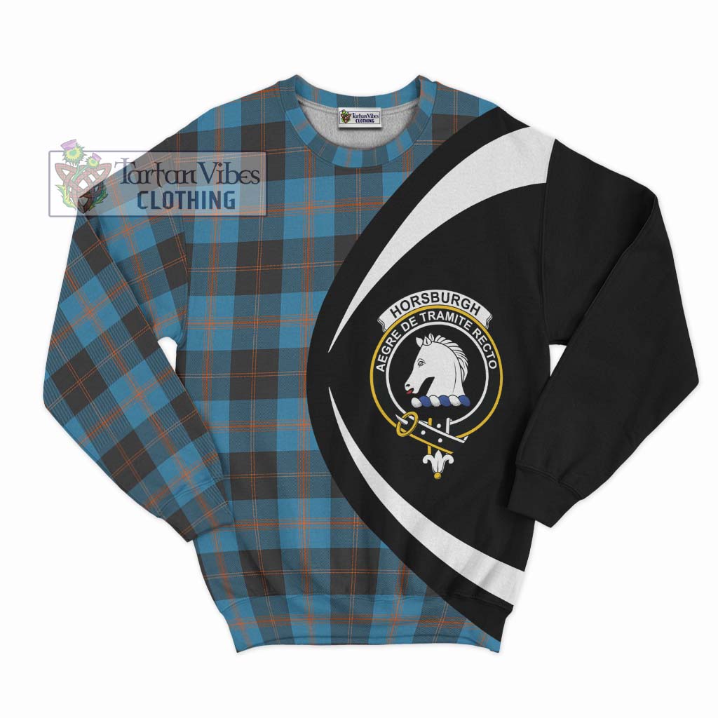 Horsburgh Tartan Sweatshirt with Family Crest Circle Style Unisex - Tartan Vibes Clothing