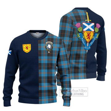 Horsburgh Tartan Ugly Sweater Alba with Scottish Lion Royal Arm Half Style Unisex - Tartan Vibes Clothing