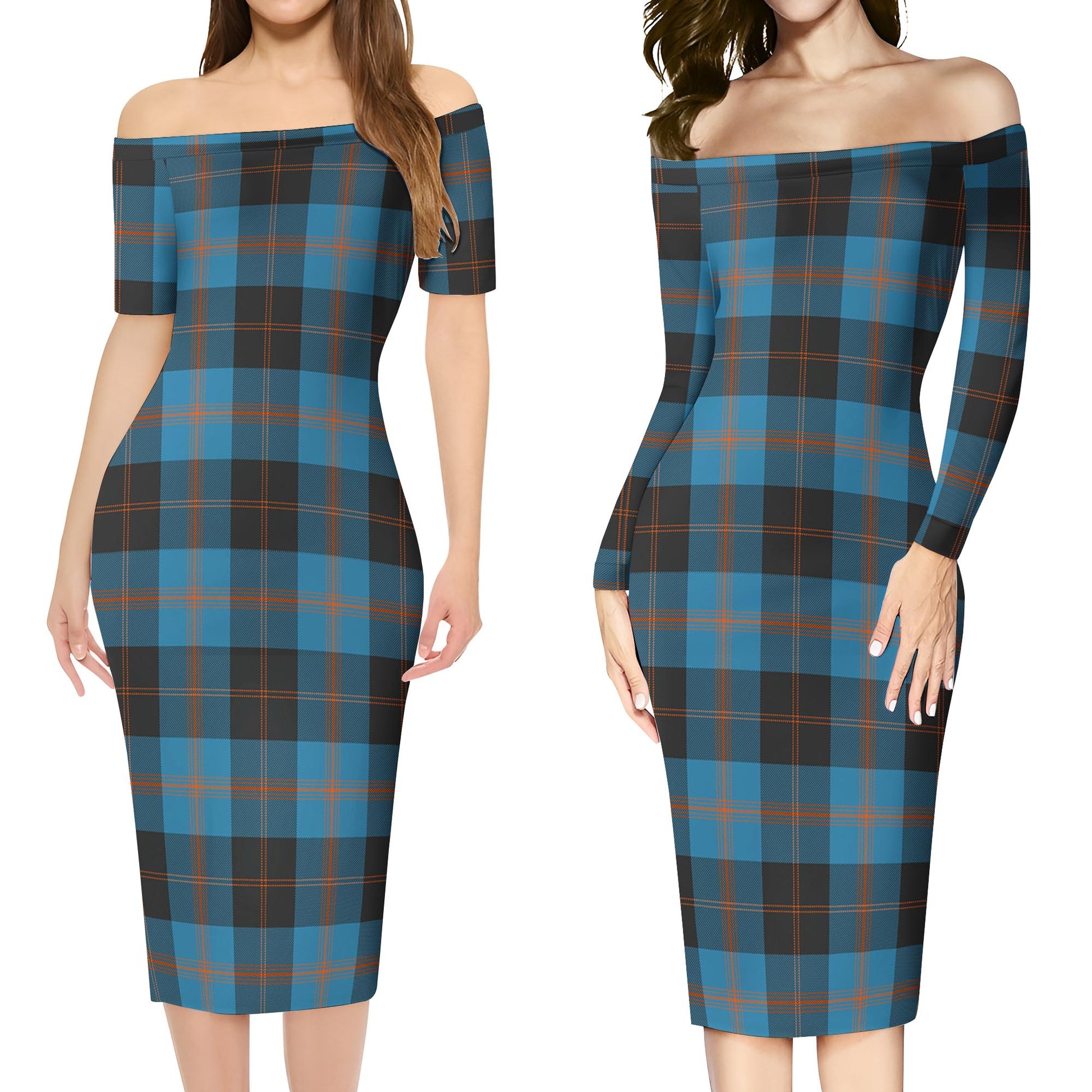 Horsburgh Tartan Off Shoulder Lady Dress Women's Dress - Tartan Vibes Clothing