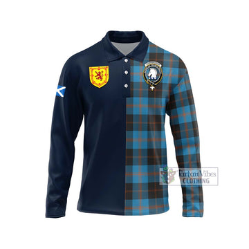 Horsburgh Tartan Long Sleeve Polo Shirt Alba with Scottish Lion Royal Arm Half Style Unisex - Tartan Vibes Clothing