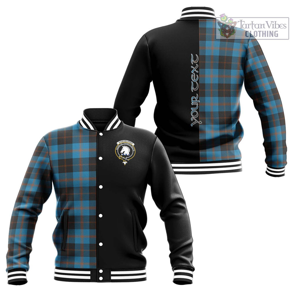Horsburgh Tartan Baseball Jacket with Family Crest and Half Of Me Style Unisex - Tartan Vibes Clothing